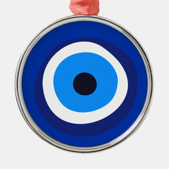 evil eye symbol greek turkish arab talisman metal ornament (Front)