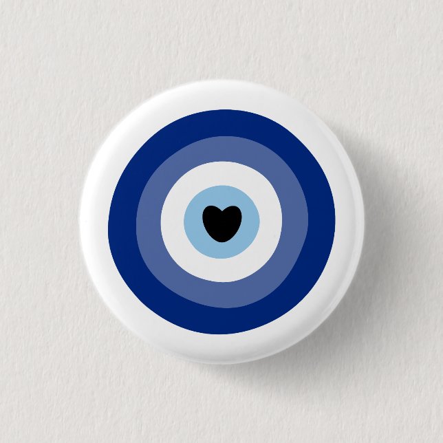 Evil Eye Symbol Protection 1 Inch Round Button (Front)