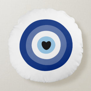 Evil Eye Symbol Protection Round Pillow
