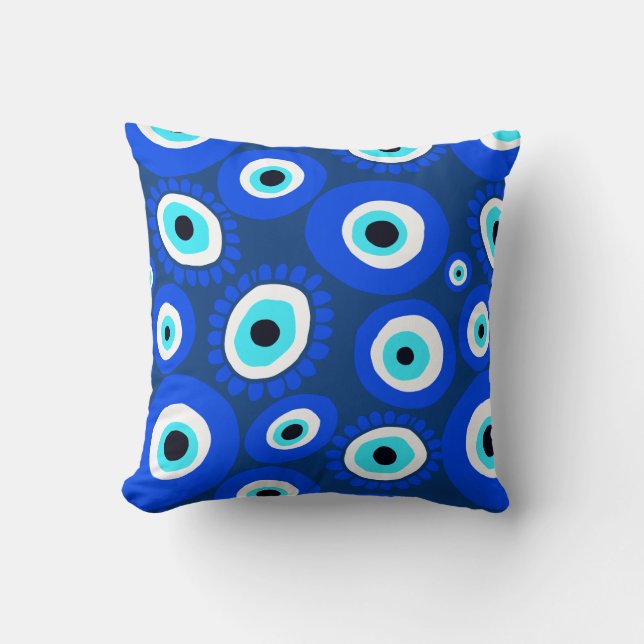 Evil Eye Symbolic Protector From Evil Throw Pillow (Front)