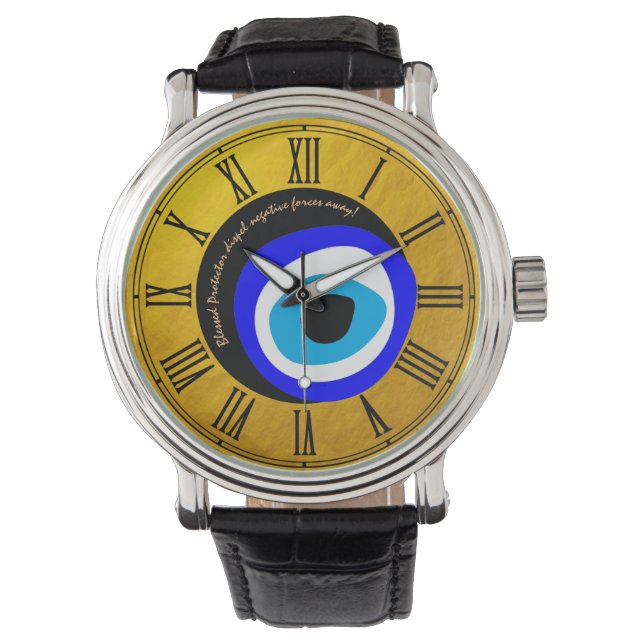 Evil Eye Talisman & Arabic Amulet /Greek Blessed Watch (Front)
