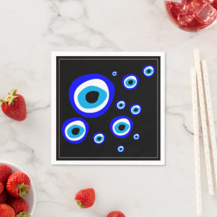 Evil Eye Talisman & Arabic Amulet Greek / Turkish  Napkin