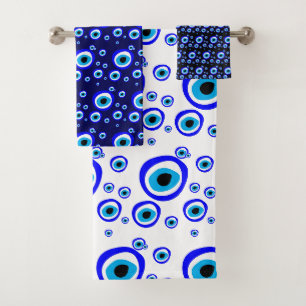 Evil Eye Talisman & Arabic Amulet /Turkish, Greek  Bath Towel Set