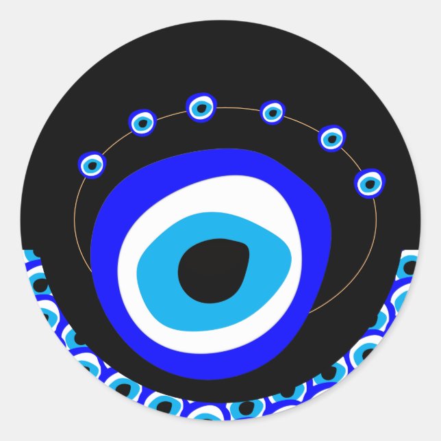 Evil Eye Talisman & Arabic Amulet /Turkish, Greek Classic Round Sticker (Front)