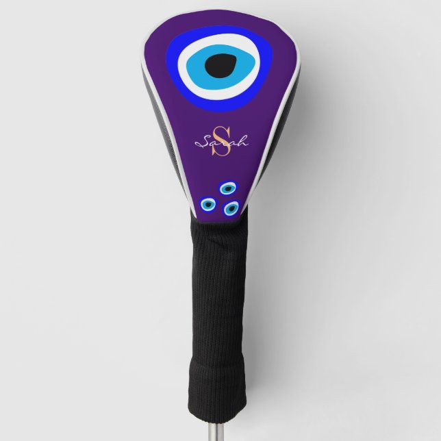 Evil Eye Talisman & Arabic Amulet /Turkish, Greek  Golf Head Cover (Front)