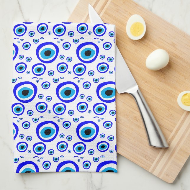 Evil Eye Talisman & Arabic Amulet /Turkish, Greek  Kitchen Towel (Quarter Fold)