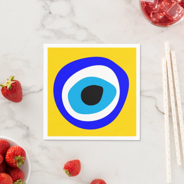 Evil Eye Talisman & Arabic Amulet /Turkish, Greek Napkin (Insitu)