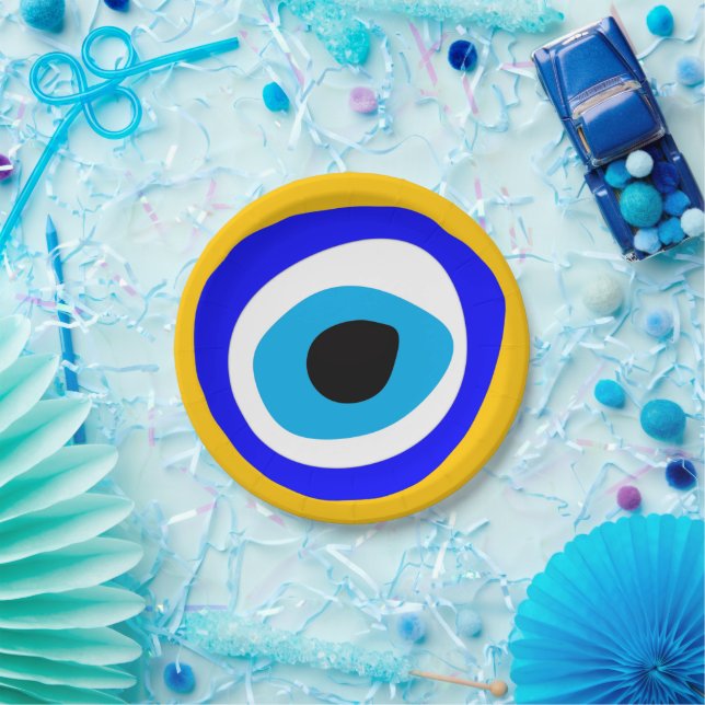 Evil Eye Talisman & Arabic Amulet /Turkish, Greek  Paper Plate (Party)