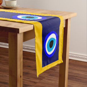 Evil Eye Talisman & Arabic Amulet /Turkish, Greek  Short Table Runner