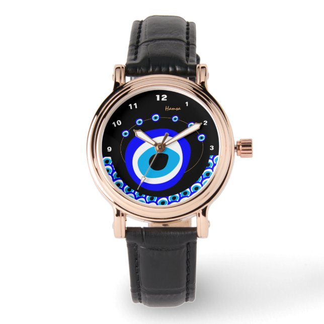 Evil Eye Talisman & Arabic Amulet /Turkish, Greek  Watch (Front)