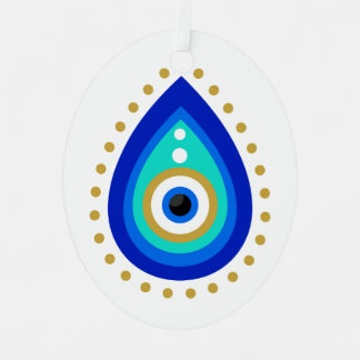 Evil Eye Tear Drop Nazar Protection Metal Ornament