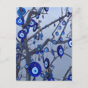 Evil Eye Tree, Blue Nazar Amulet charm accessories Postcard