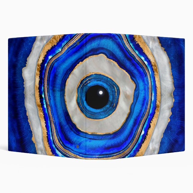 Evil Eye Watercolor agate and gold Binder (Background)