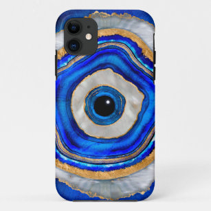 Evil Eye Watercolor agate and gold Case-Mate iPhone Case