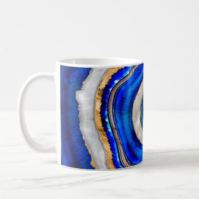 Evil Eye Watercolor agate and gold Coffee Mug (Left)