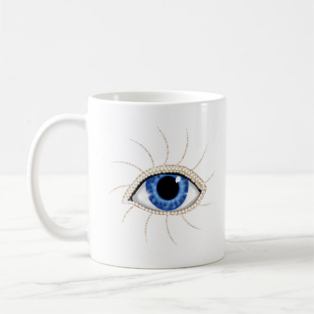 Evil Eye with white background Coffee Mug (Left)