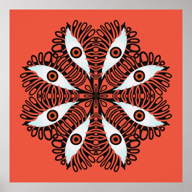 Evil eyes red weird trippy poster (Front)