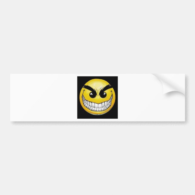 Evil face bumper sticker (Front)