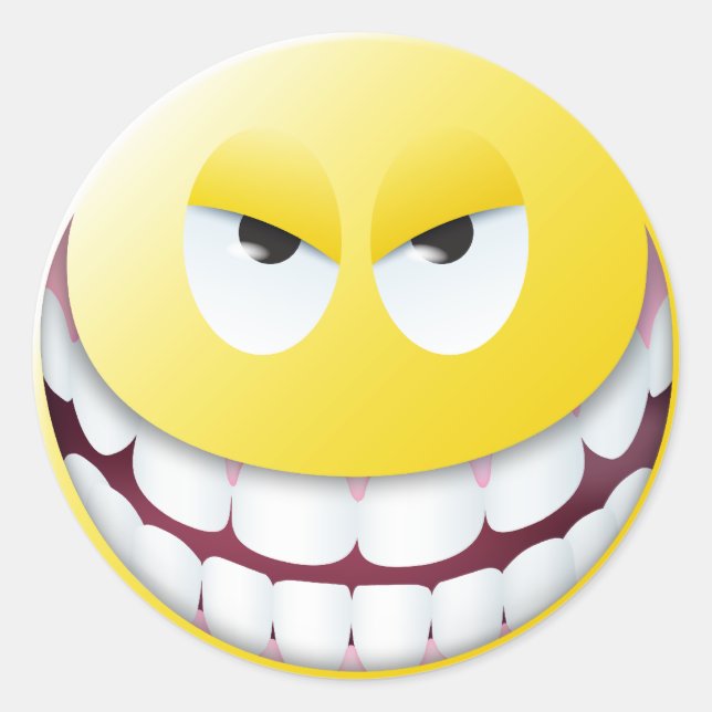 Evil Face Classic Round Sticker (Front)