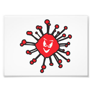 Evil Face Covic 19 Infection Silhouette Photo Print