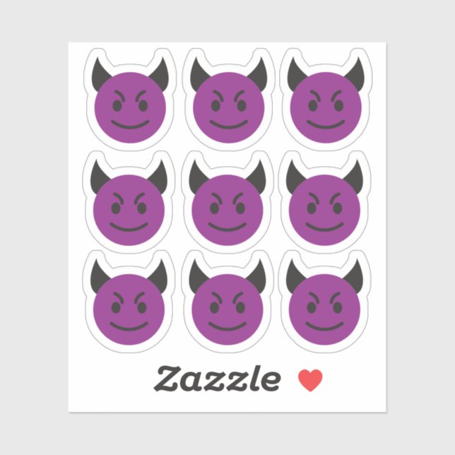 Evil Face Devil Emoticon Stickers (Sheet)