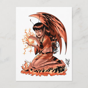 Evil Fairy doing Magic by Al Rio Postcard