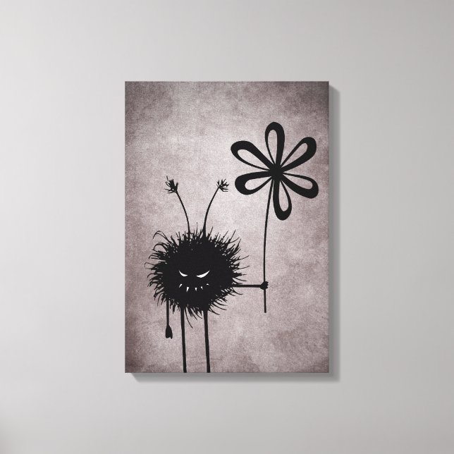 Evil Flower Bug Vintage Canvas Print (Front)