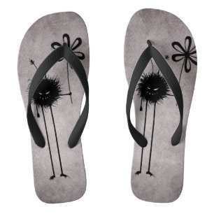 Evil Flower Bug - Vintage Cute Gothic Creature Flip Flops