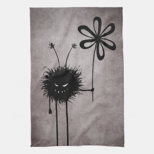Evil Flower Bug - Vintage Cute Gothic Creature Kitchen Towel
