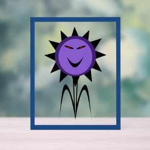 Evil Flower Kawaii Goth Halloween Acrylic Sign
