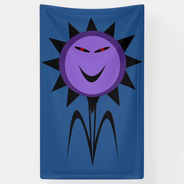Evil Flower Kawaii Goth Halloween Banner (Vertical)