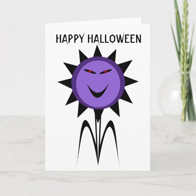Evil Flower Kawaii Goth Halloween Custom Card (Front)