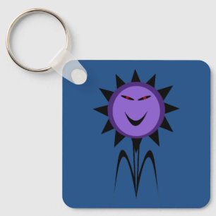 Evil Flower Kawaii Goth Halloween Custom Keychain