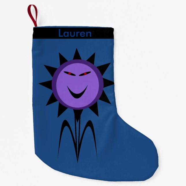 Evil Flower Kawaii Goth Halloween Custom Stocking (Front)