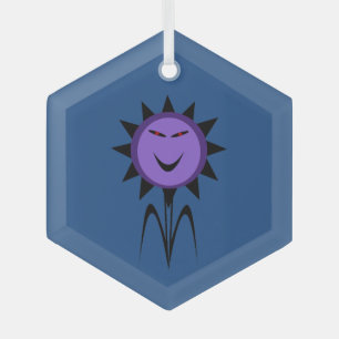 Evil Flower Kawaii Goth Halloween Glass Ornament
