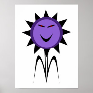 Evil Flower Kawaii Goth Halloween Poster