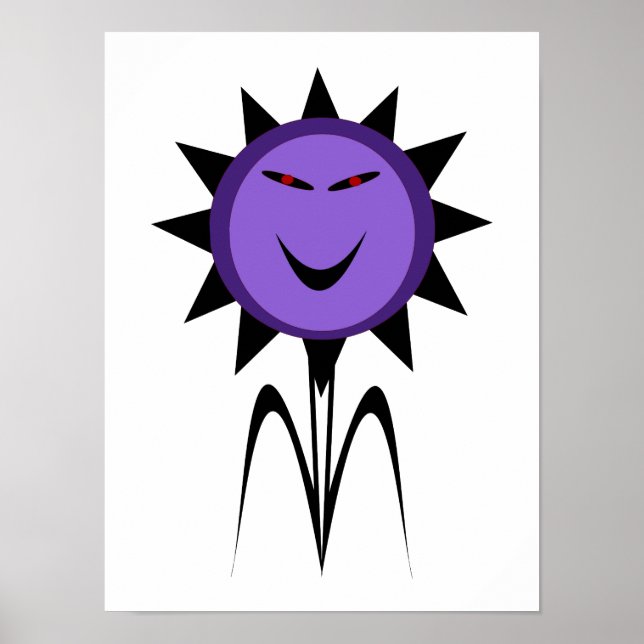 Evil Flower Kawaii Goth Halloween Poster (Front)