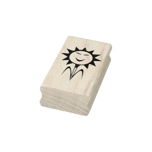 Evil Flower Kawaii Goth Halloween Wood Art Stamp