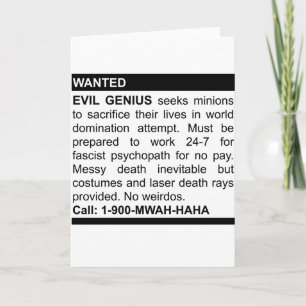 Evil Genius Ad Card