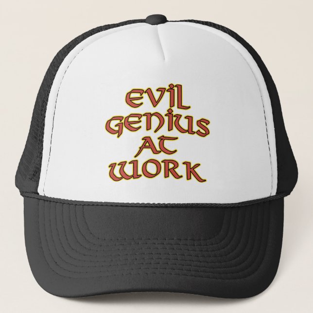 Evil Genius At Work Trucker Hats (Front)