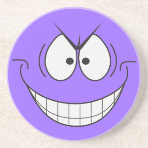 Evil Genius Face Purple Coaster