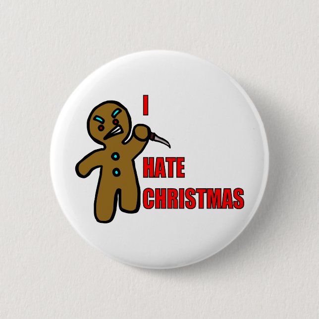 Evil Gingerbread Man 2 Inch Round Button (Front)