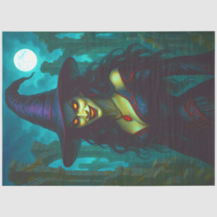 Evil Gothic Witch Glowing Eyes – Haunted Halloween Tissue Paper