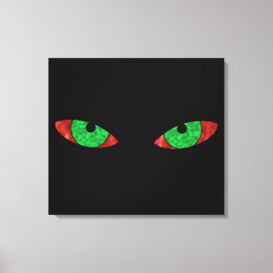 Evil Green Eyes Canvas Print