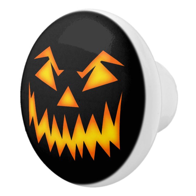 Evil Grinning Face Halloween Ceramic Knob (Right)