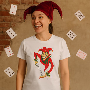Evil Grinning Jester Joker with Jack-in-the-Box  T-Shirt