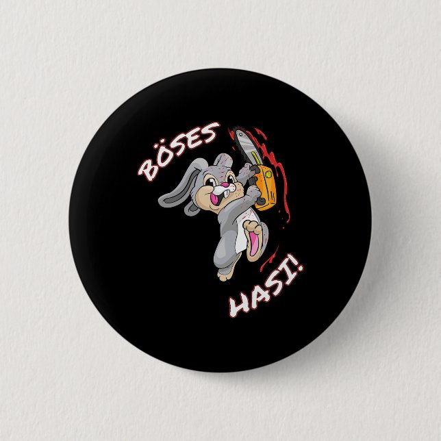 Evil Hasi Shirt Easter Bunny Halloween Carnival  2 Inch Round Button (Front)