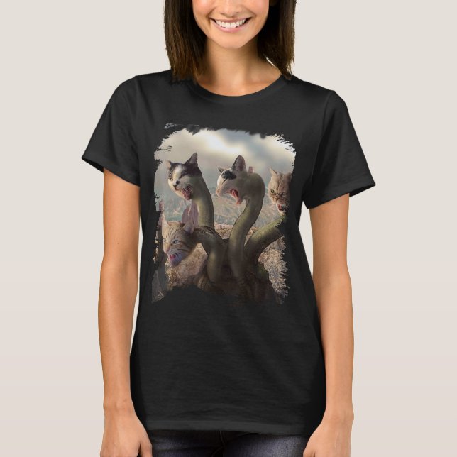 Evil Hydra Dragon Cat T-Shirt (Front)