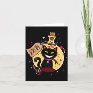 Evil Inside - Fun Cat In A Potion Bottle Card