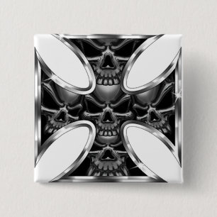 Evil Iron Cross 2 Inch Square Button